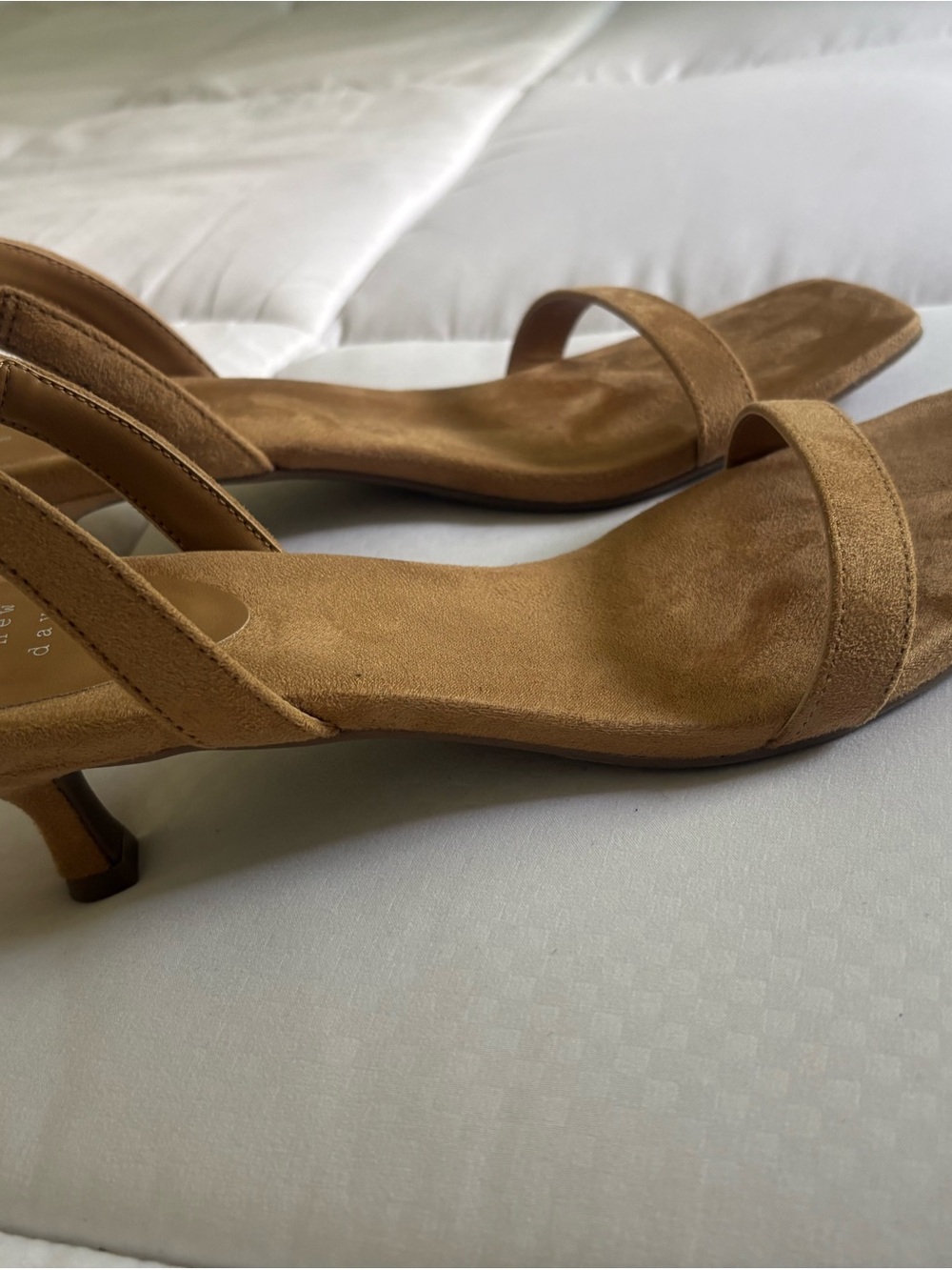 a new day Tan Suede Low Heel Slingback Sandals